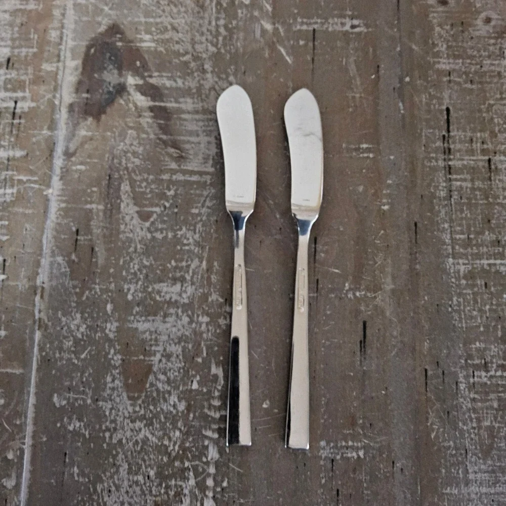 Dansk Meridian Butter Spreader Set of 2 Stainless Steel 18/10 MCM Flatware